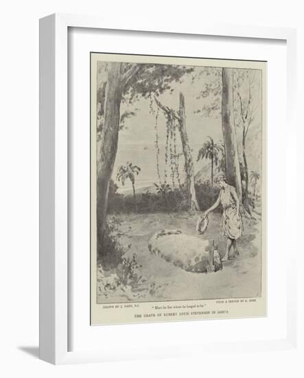 The Grave of Robert Louis Stevenson in Samoa-Joseph Nash-Framed Giclee Print