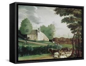 The Grave of William Penn-Edward Hicks-Framed Stretched Canvas
