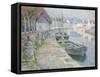 The Gravel Boats-Henri Eugene Augustin Le Sidaner-Framed Stretched Canvas