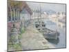 The Gravel Boats-Henri Eugene Augustin Le Sidaner-Mounted Giclee Print