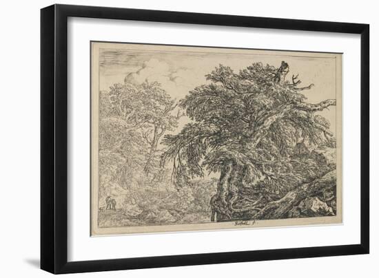 The Great Beech with Two Men and a Dog, C. 1650-1655-Jacob van Ruisdael-Framed Giclee Print