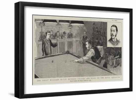 The Great Billiard Match Between Collins and Peall at the Royal Aquarium-null-Framed Premium Giclee Print