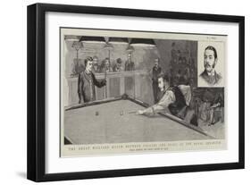 The Great Billiard Match Between Collins and Peall at the Royal Aquarium-null-Framed Premium Giclee Print