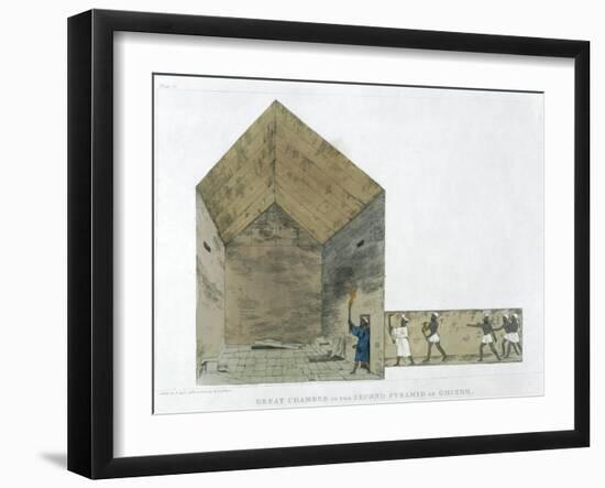 'The Great Chamber in the Second pyramid of Ghizeh, discovered by Giovanni Belzoni, 1820-1822'-Agostino Aglio-Framed Giclee Print