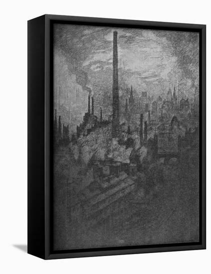 'The Great Chimney, Sheffield', 1910-Joseph Pennell-Framed Stretched Canvas