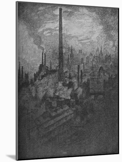 'The Great Chimney, Sheffield', 1910-Joseph Pennell-Mounted Giclee Print