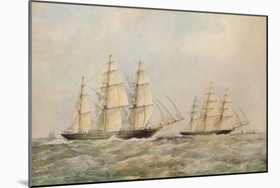 The Great China Race. The Clipper Ships Taeping and Ariel passing the Lizard, Cornwall, 1866-Thomas Goldsworth Dutton-Mounted Giclee Print