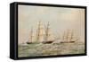 The Great China Race. The Clipper Ships Taeping and Ariel passing the Lizard, Cornwall, 1866-Thomas Goldsworth Dutton-Framed Stretched Canvas