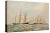 The Great China Race. The Clipper Ships Taeping and Ariel passing the Lizard, Cornwall, 1866-Thomas Goldsworth Dutton-Stretched Canvas