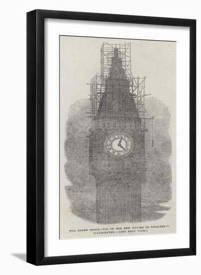 The Great Clock-Dial of the New Houses of Parliament, Illuminated-null-Framed Giclee Print