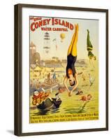 The Great Coney Island Water Carnival,-null-Framed Art Print