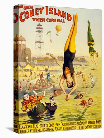 The Great Coney Island Water Carnival,-null-Stretched Canvas
