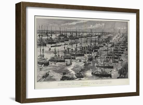 The Great Coronation Naval Display, Bird'S-Eye View of the Fleet Assembled at Spithead-Charles Edward Dixon-Framed Giclee Print