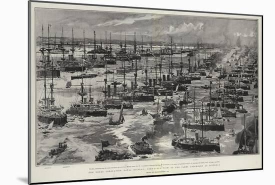 The Great Coronation Naval Display, Bird'S-Eye View of the Fleet Assembled at Spithead-Charles Edward Dixon-Mounted Giclee Print