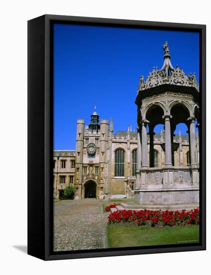 The Great Court, Trinity College, Cambridge, Cambridgeshire, England, UK-Geoff Renner-Framed Stretched Canvas
