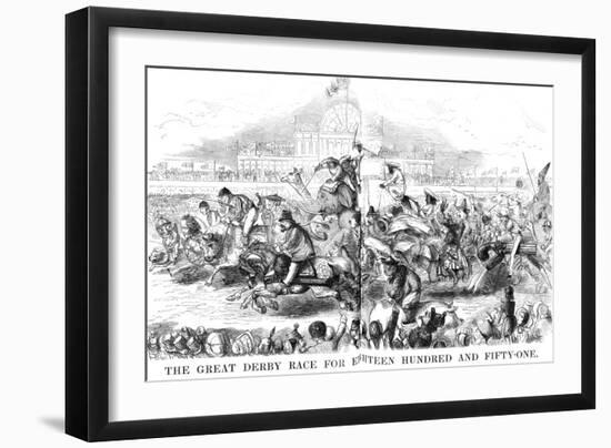 The Great Derby Race for 1851-null-Framed Art Print