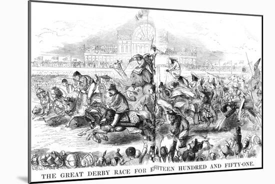 The Great Derby Race for 1851-null-Mounted Art Print