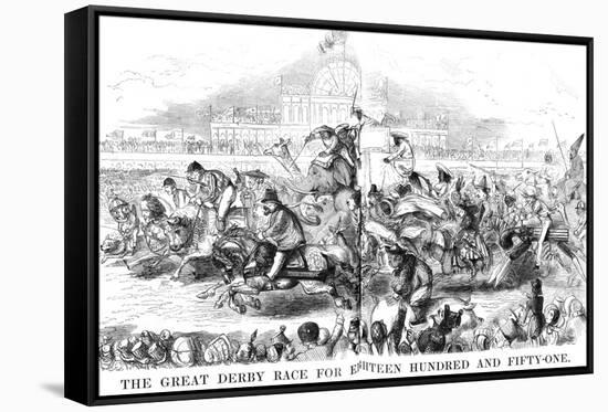 The Great Derby Race for 1851-null-Framed Stretched Canvas