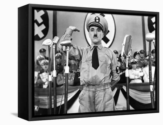 The Great Dictator, Charlie Chaplin, 1940-null-Framed Stretched Canvas