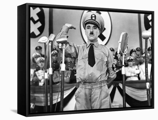 The Great Dictator, Charlie Chaplin, 1940-null-Framed Stretched Canvas