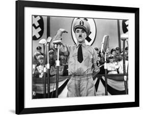 The Great Dictator, Charlie Chaplin, 1940-null-Framed Photo