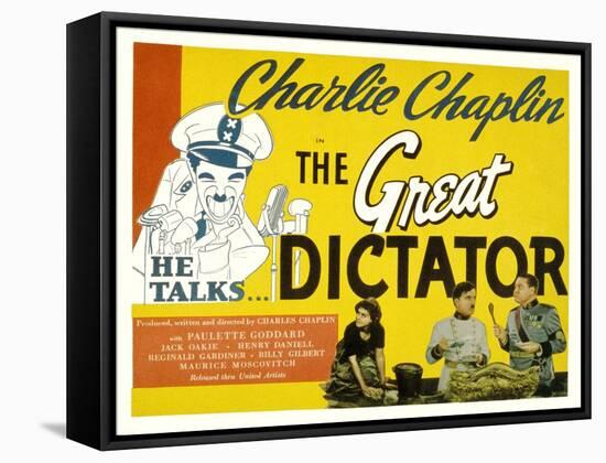 The Great Dictator, Paulette Goddard, Charles Chaplin, Jack Oakie, 1940-null-Framed Stretched Canvas