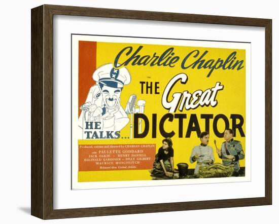 The Great Dictator, Paulette Goddard, Charles Chaplin, Jack Oakie, 1940-null-Framed Photo