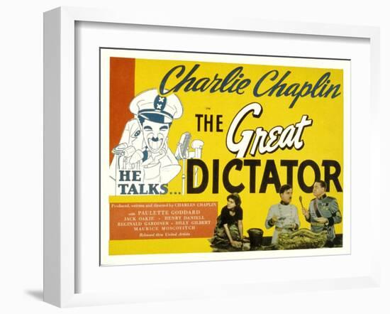 The Great Dictator, Paulette Goddard, Charles Chaplin, Jack Oakie, 1940-null-Framed Photo