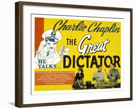 The Great Dictator, Paulette Goddard, Charles Chaplin, Jack Oakie, 1940-null-Framed Photo