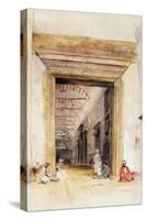 The Great Doorway of the Mosque of Santa Sophia, Constantinople-John Frederick Lewis-Stretched Canvas