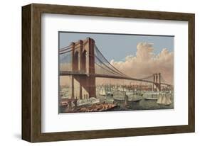 The Great East River Suspension Bridge, 1877-null-Framed Giclee Print