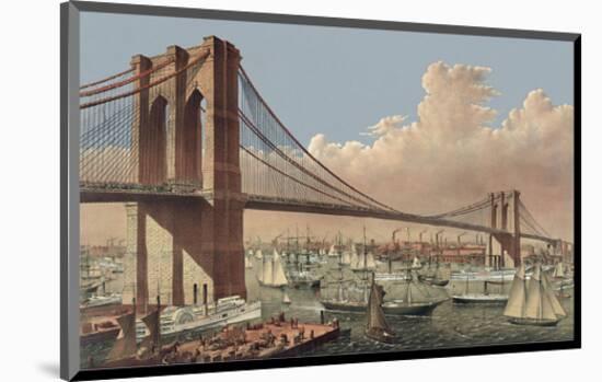 The Great East River Suspension Bridge, 1877-null-Mounted Giclee Print