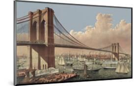 The Great East River Suspension Bridge, 1877-null-Mounted Giclee Print