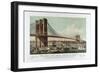 The Great East River Suspension Bridge-Currier & Ives-Framed Giclee Print