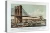 The Great East River Suspension Bridge-Currier & Ives-Stretched Canvas