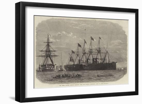 The Great Eastern Leaving Sheerness with the Atlantic Telegraph Cable on Board-Edwin Weedon-Framed Giclee Print