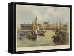 The Great Eastern on the Stocks, as Seen from the River-John Wilson Carmichael-Framed Stretched Canvas