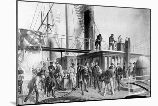 The 'Great Eastern' Recovering the Lost Atlantic Cable, 1866-Robert Dudley-Mounted Giclee Print