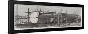 The Great Eastern Steam-Ship Building on the Stocks, Millwall, 22,500 Tons Burden-Edwin Weedon-Framed Giclee Print
