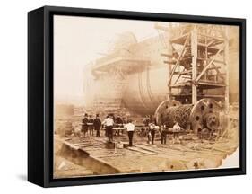 The Great Eastern under Construction, 19th Century-Robert Howlett-Framed Stretched Canvas