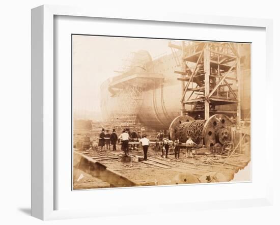 The Great Eastern under Construction, 19th Century-Robert Howlett-Framed Giclee Print