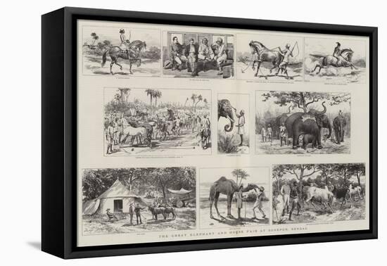 The Great Elephant and Horse Fair at Sonepur, Bengal-Adrien Emmanuel Marie-Framed Stretched Canvas