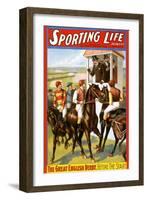 The Great English Derby. before the Start.-Strobridge Lithograph Co-Framed Art Print