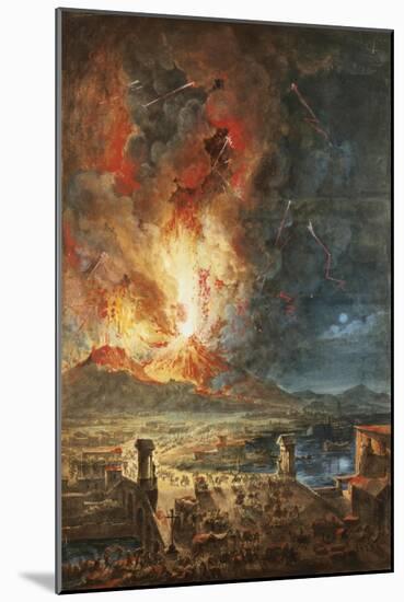 The Great Eruption of Mt. Vesuvius-Louis Jean Desprez-Mounted Giclee Print