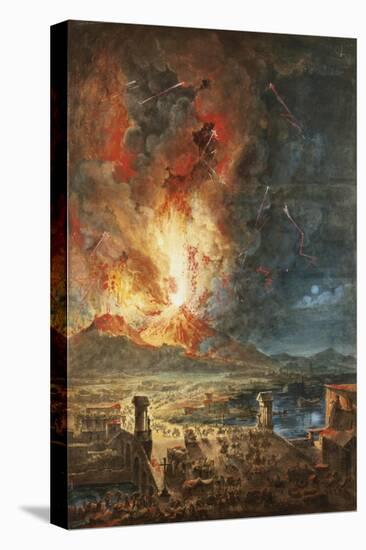 The Great Eruption of Mt. Vesuvius-Louis Jean Desprez-Stretched Canvas