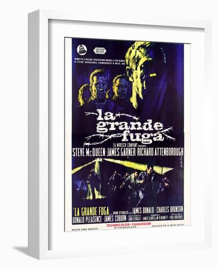 The Great Escape, (AKA La Grande Fuga), Italian Poster Art, 1963-null-Framed Art Print