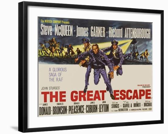 The Great Escape, UK Movie Poster, 1963-null-Framed Art Print