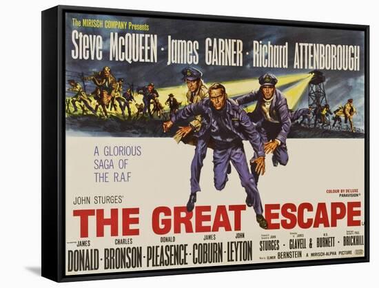 The Great Escape, UK Movie Poster, 1963-null-Framed Stretched Canvas