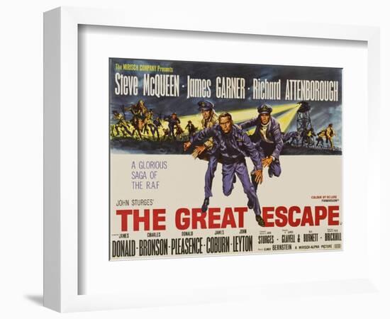 The Great Escape, UK Movie Poster, 1963-null-Framed Art Print