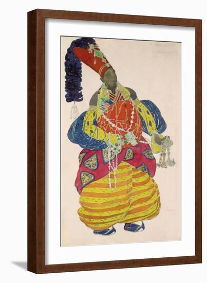 The Great Eunuch, Costume Design for Diaghilev's Production of the Ballet "Scheherazade," 1910-Leon Bakst-Framed Giclee Print